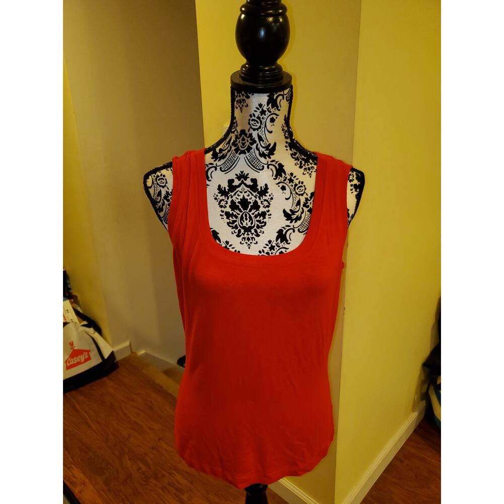 St. John Yellow Label Womens Red Sleeveless Knit Tank Top Medium